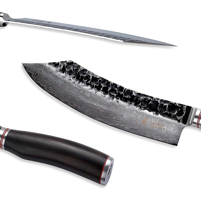 Профессиональный поварской нож из настоящей дамасской стали с дерева пакка 25 см Wakoli Ebo