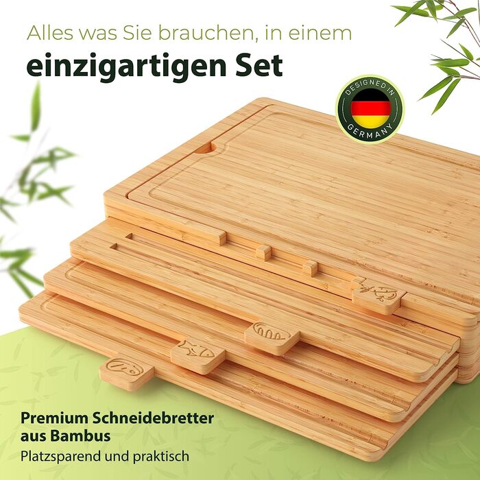 AMBIAVO Набор из 4 разделочных досок 43 х 31 см бамбук AMBIAVO