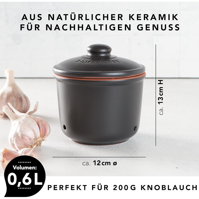 Горшок для чеснока 0,6 л Black Römertopf