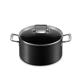 Кастрюля с стеклянной крышкой глубокая 6 л черная Le Creuset