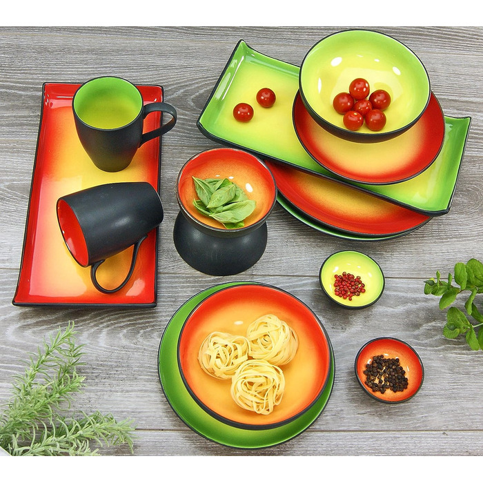 Столовый сервиз на 4 человека 16 предметов Hot Red Series CreaTable