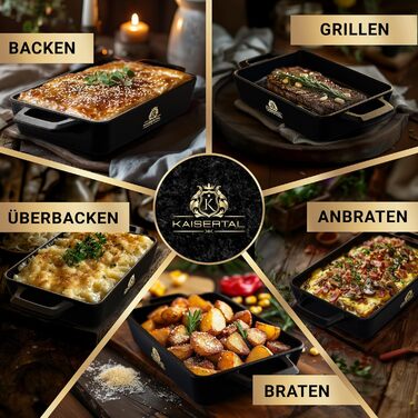 KAISERTAL Набор из 2 сервировочных сковород чугун/дерево KAISERTAL