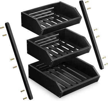 Бамбуковая этажерка для фруктов 41,3 см Black G.a HOMEFAVOR