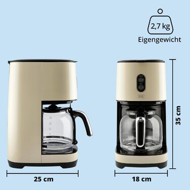 KHG Кофемашина 1,5 л 900 Вт нержавеющая сталь/пластик Cream KHG