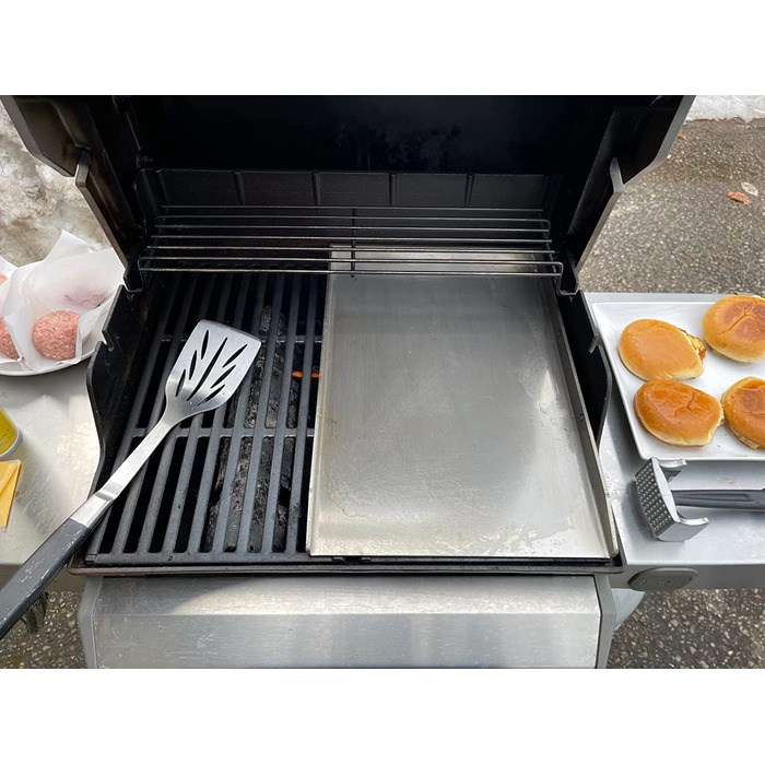 Пластина для гриля WELL GRILL 30x40 см из нержавеющей стали с набором лопаток для гриля