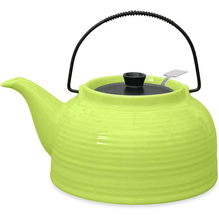 Керамический набор Tea4chill &quot;Nelly&quot;, заварочный чайник с подогревом 1.5 л, 6 чашек по 120 мл, зеленый