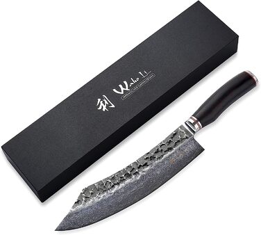 Профессиональный поварской нож из настоящей дамасской стали с дерева пакка 25 см Wakoli Ebo