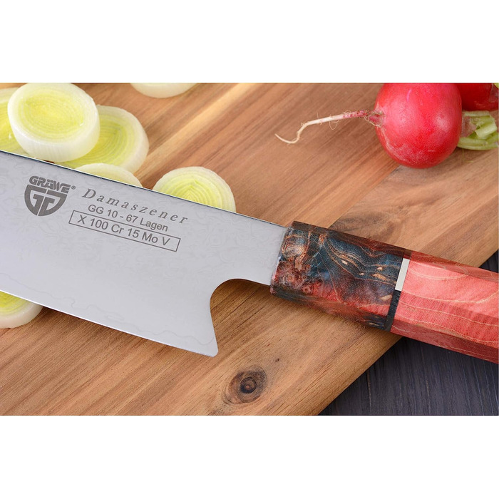Поварской нож> из 67 слоев дамасской стали 20 см GRÄWE