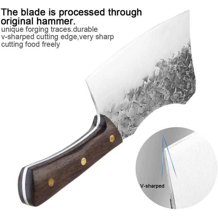 Нож-топорик для мяса Muxel SG8802-1223 из нержавеющей стали, 18 см