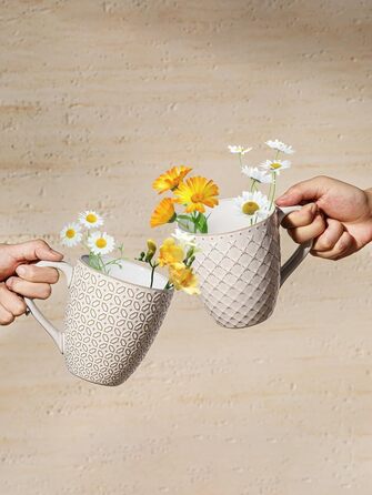 Набор кофейных кружек 0,56 л 6 предметов Vintage White DOWAN