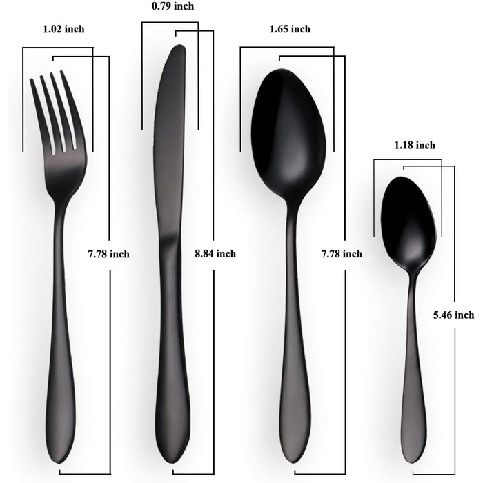 Набор столовых приборов 24 предмета Black HOMQUEN