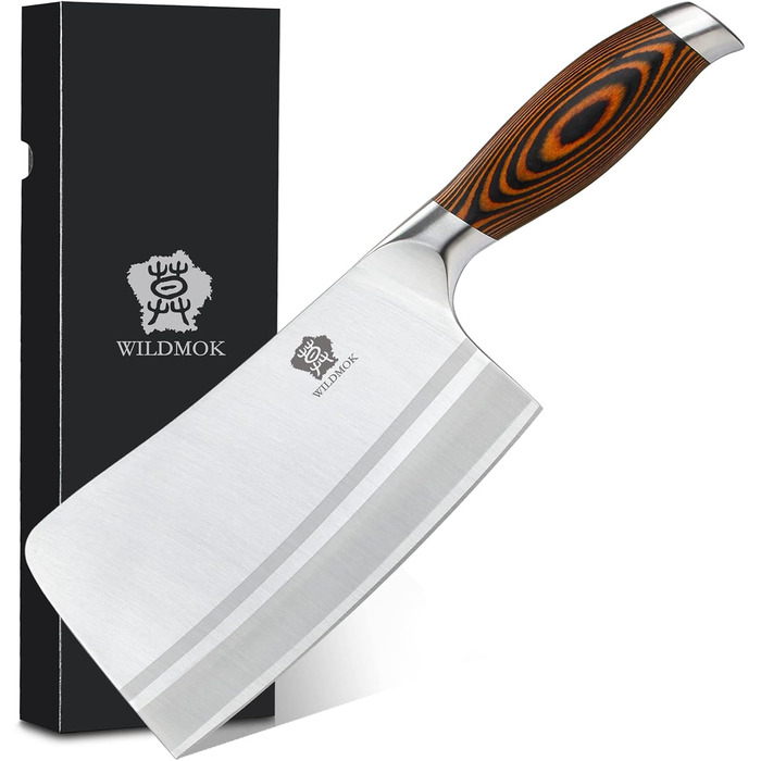 WildMok Нож-топорик для мяса 18 см сталь/дерево паквуд WILDMOK