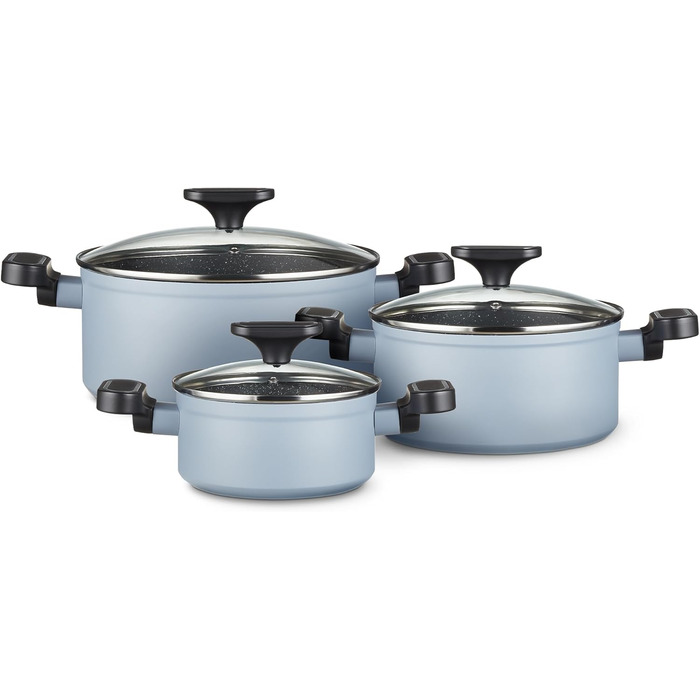 KHG Набор из 3 кастрюль 16/20/24 см алюминий/антипригарное покрытие Lightblue KHG