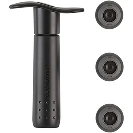 Набор вакуумный насос с 3-мя пробками для вина WA137 Matte Black Le Creuset