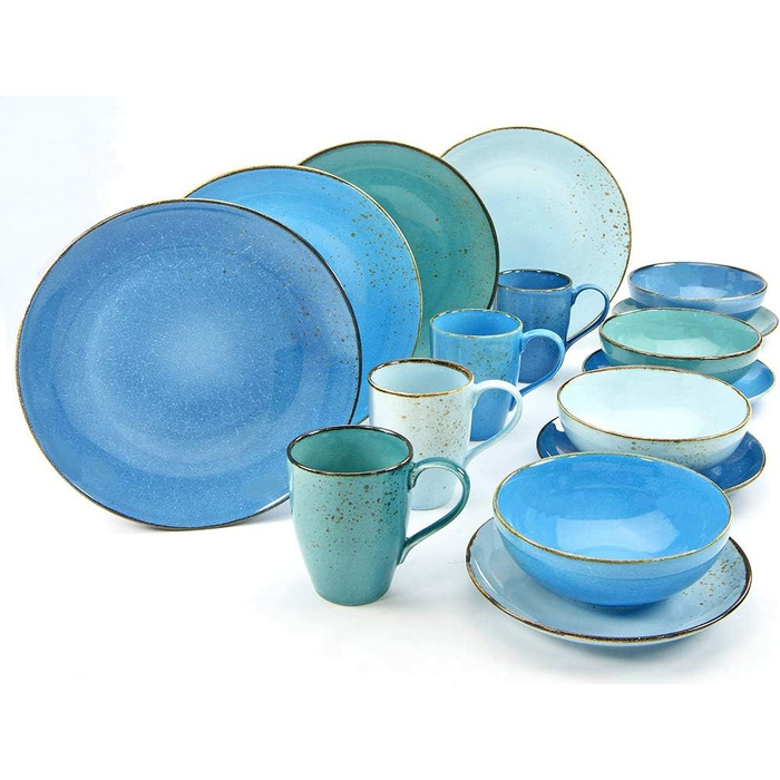 Столовый сервиз на 4 человека 16 предметов Nature Collection Aqua 20063 CreaTable