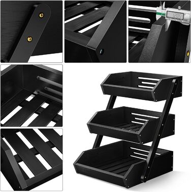 Бамбуковая этажерка для фруктов 41,3 см Black G.a HOMEFAVOR