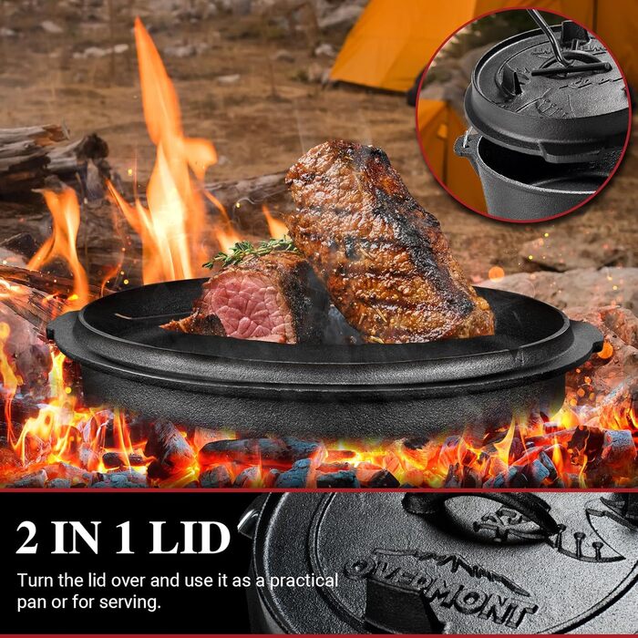 Чугунная голландская печь 6,3 л Black Overmont