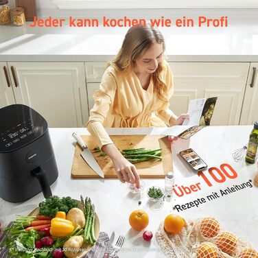 Аэрофритюрница 4,7 л 1500 Вт Compact Gray Hot Air Fryer COSORI