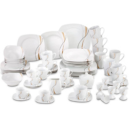 Комбинированный сервиз на 6 персон 62 предмета White Lines KHG