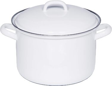 Кастрюля 1.5 л 16 см, эмалированная, белая Riess 0122-033