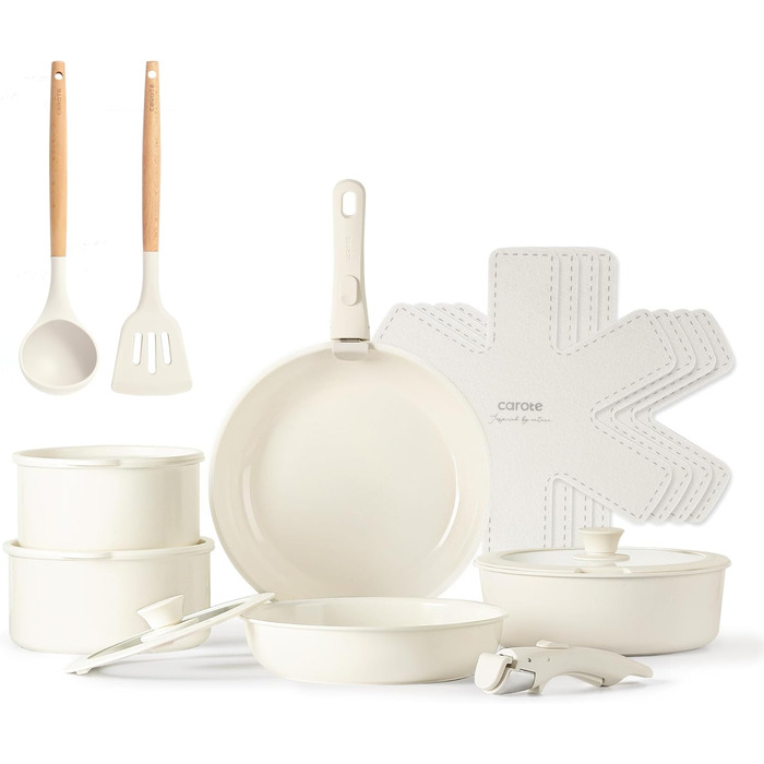 Набор кухонной посуды 17 предметов White CAROTE