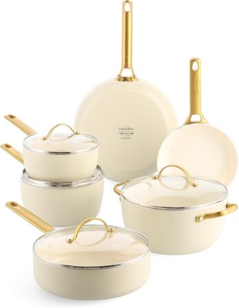 Набор кухонной посуды 10 предметов Cream White Reserve GreenPan