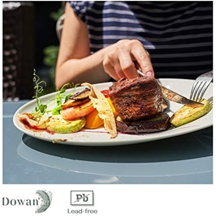 Набор из 2 сервировочных овальных блюд 35,6 х 20,3 см White DOWAN