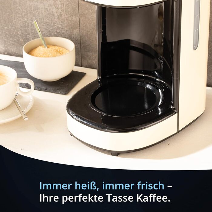 KHG Кофемашина 1,5 л 900 Вт нержавеющая сталь/пластик Cream KHG