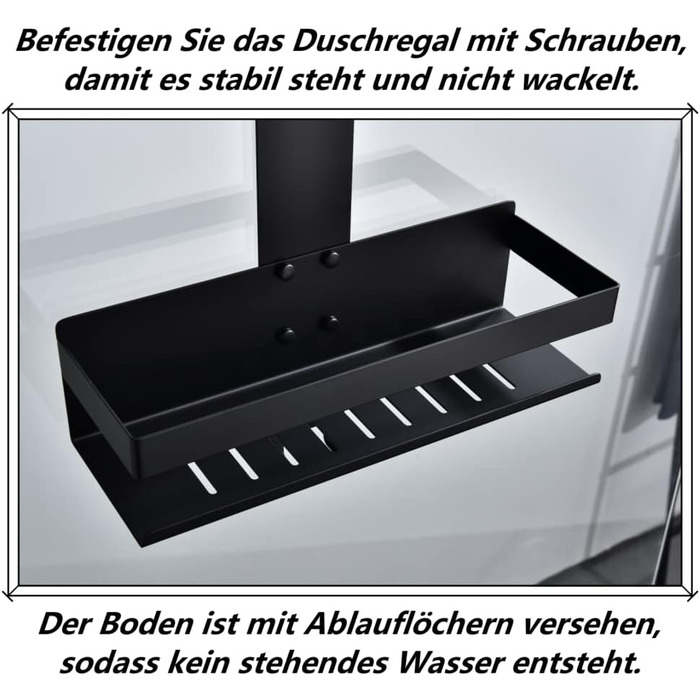 Душевая полка 40 х 30 х 15 см Matt Black HomeHeng