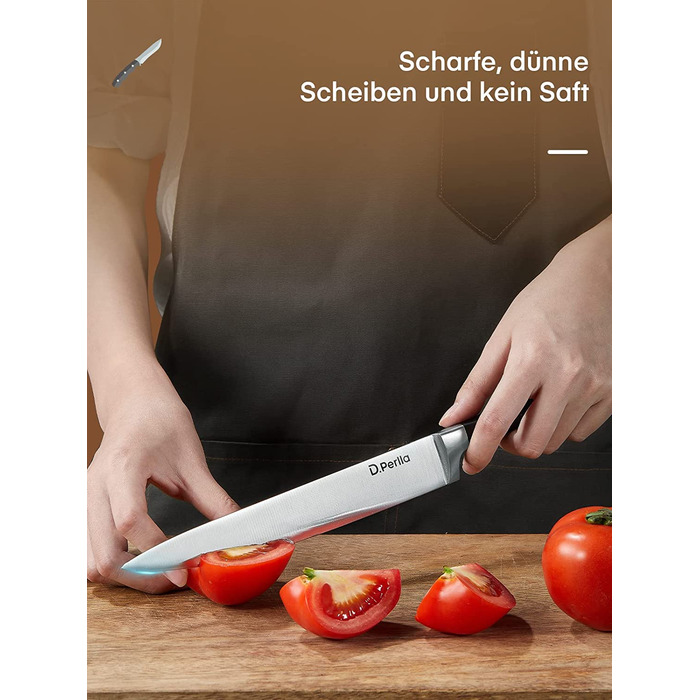 Набор ножей из нержавеющей стали с подставкой 5 предметов D.Perlla