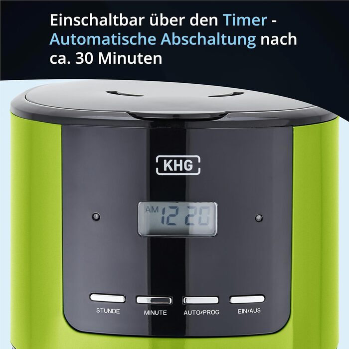 KHG Кофемашина капельная на 12 чашек 1,5 л сталь/стекло/пластик Lime KHG