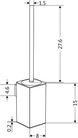 Ёршик для унитаза 42,6 см, настенный BGL