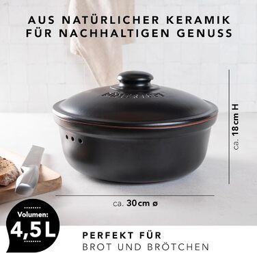 Хлебница 30 см Black Römertopf