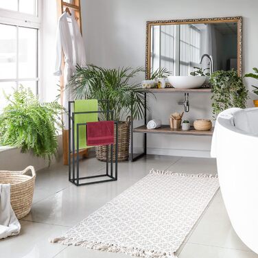 Вешалка для полотенец с 3 перекладинами 82,5 x 46 x 21 см Relaxdays