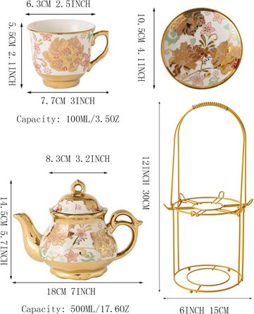 Чайный сервиз на 6 персон/14 предметов Pink CHANJOON