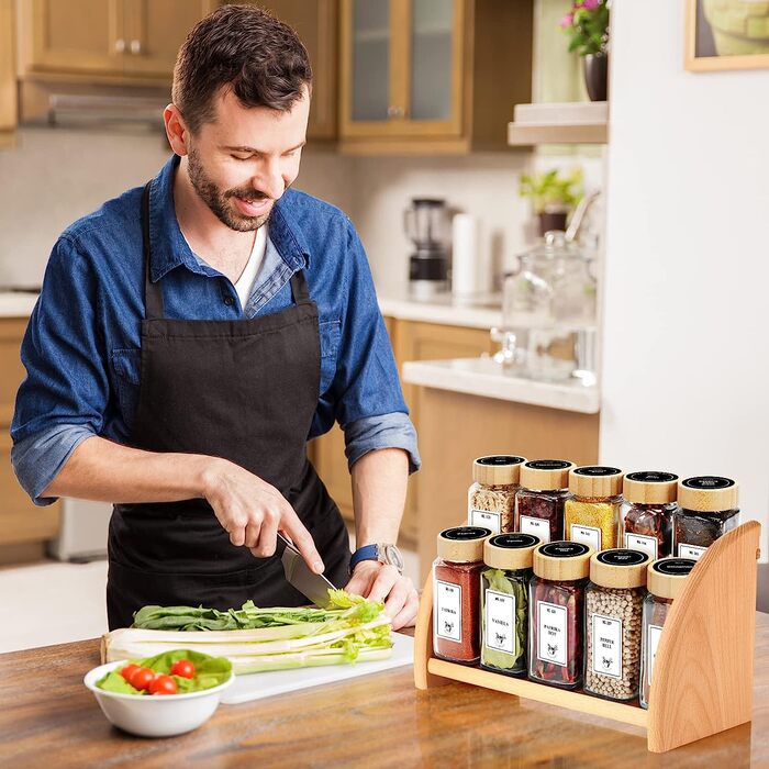 Набор из 36 баночек для специй Eoszaous с этикетками и силиконовой воронкой