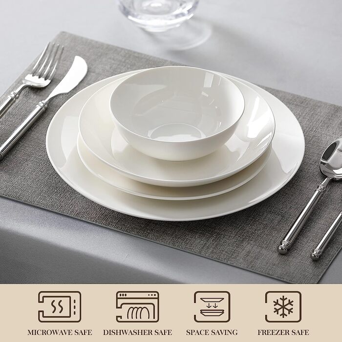 Набор посуды из костяного фарфора из 12 предметов JERA Series MALACASA