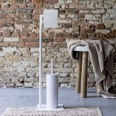 Ёршик для унитаза с бумагодержателем, белый Tube Stand Sealskin