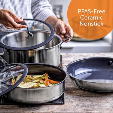 BK Набор кухонной посуды из 4 предметов без PFAS Ceramic Black BK