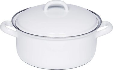 Кастрюля 1 л 16 см, эмалированная, белая Riess 0128-033