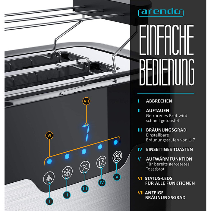 Тостер на 2 ломтика Arendo