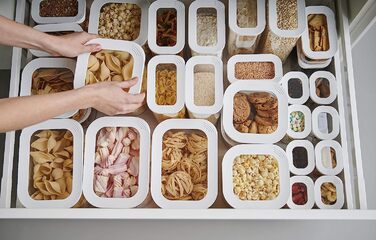 Набор емкостей для хранения, 6 предметов, белый Modula Mepal