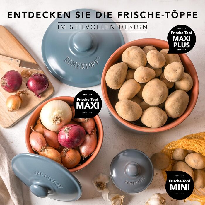 Набор горшков для хранения 3 предмета Grey Römertopf