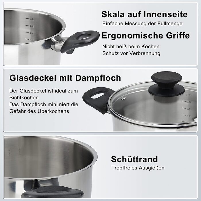 Набор из 5 кастрюль Linnuo