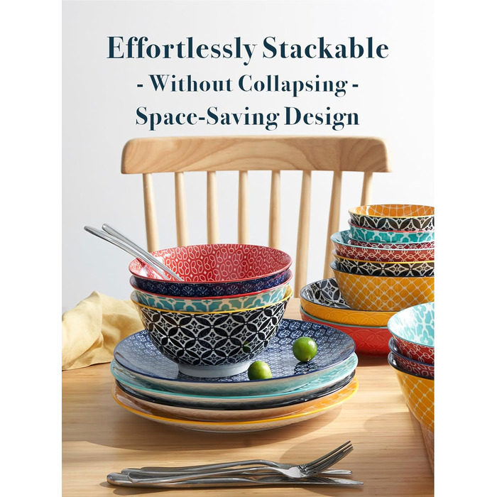 Набор глубоких тарелок 0,68 л 6 предметов Vibrant Colour DOWAN