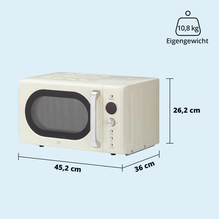 KHG Микроволновая печь 20 л в ретро дизайне металл/стекло/пластик KHG