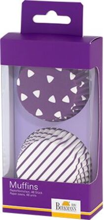Набор форм для выпечки маффинов, 48 шт, 7 см, фиолетовый/белый, Colour Splash RBV Birkmann
