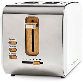 Тостер Nedis soft touch / 900 Вт / на 2 ломтика / 6 ступеней / функция размораживания и подогрева / поддон для крошек 