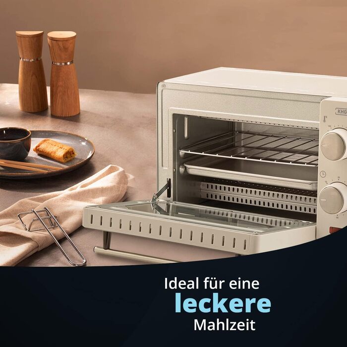 KHG Мини-духовка 36,5 х 27 х 22 см 650 Вт металл/стекло белая KHG