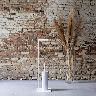 Ёршик для унитаза с бумагодержателем, белый Tube Stand Sealskin